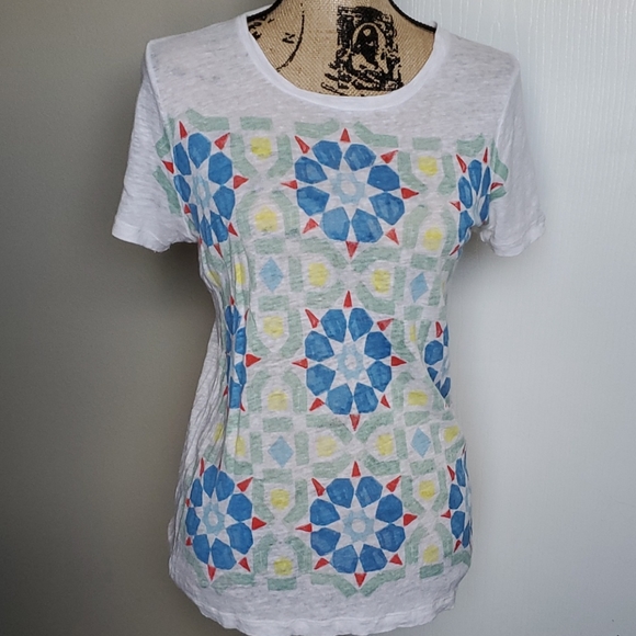 J Crew Linen Blend Tshirt - Picture 1 of 4